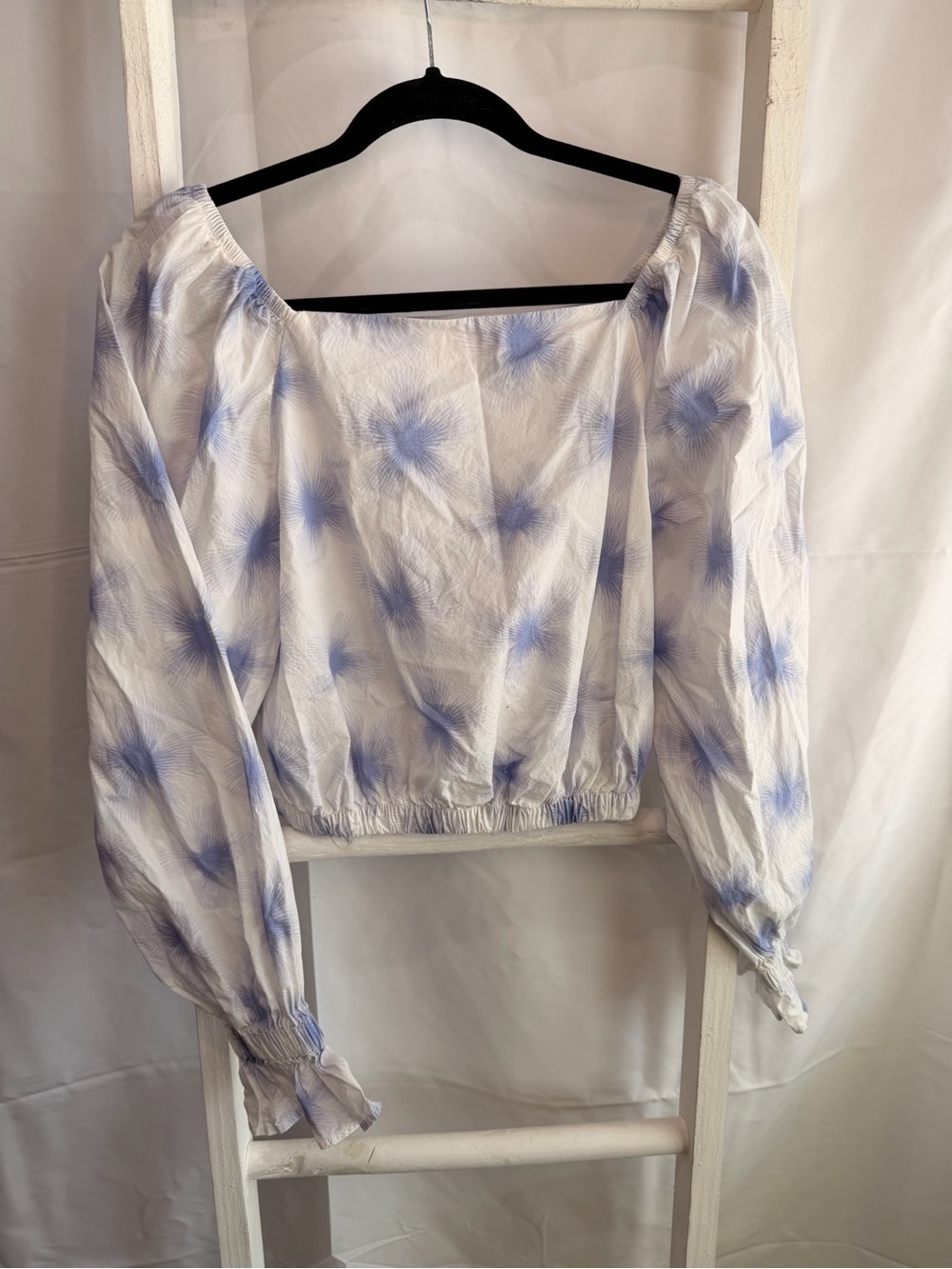 Levi's White Blouse with Light Blue Floral Print